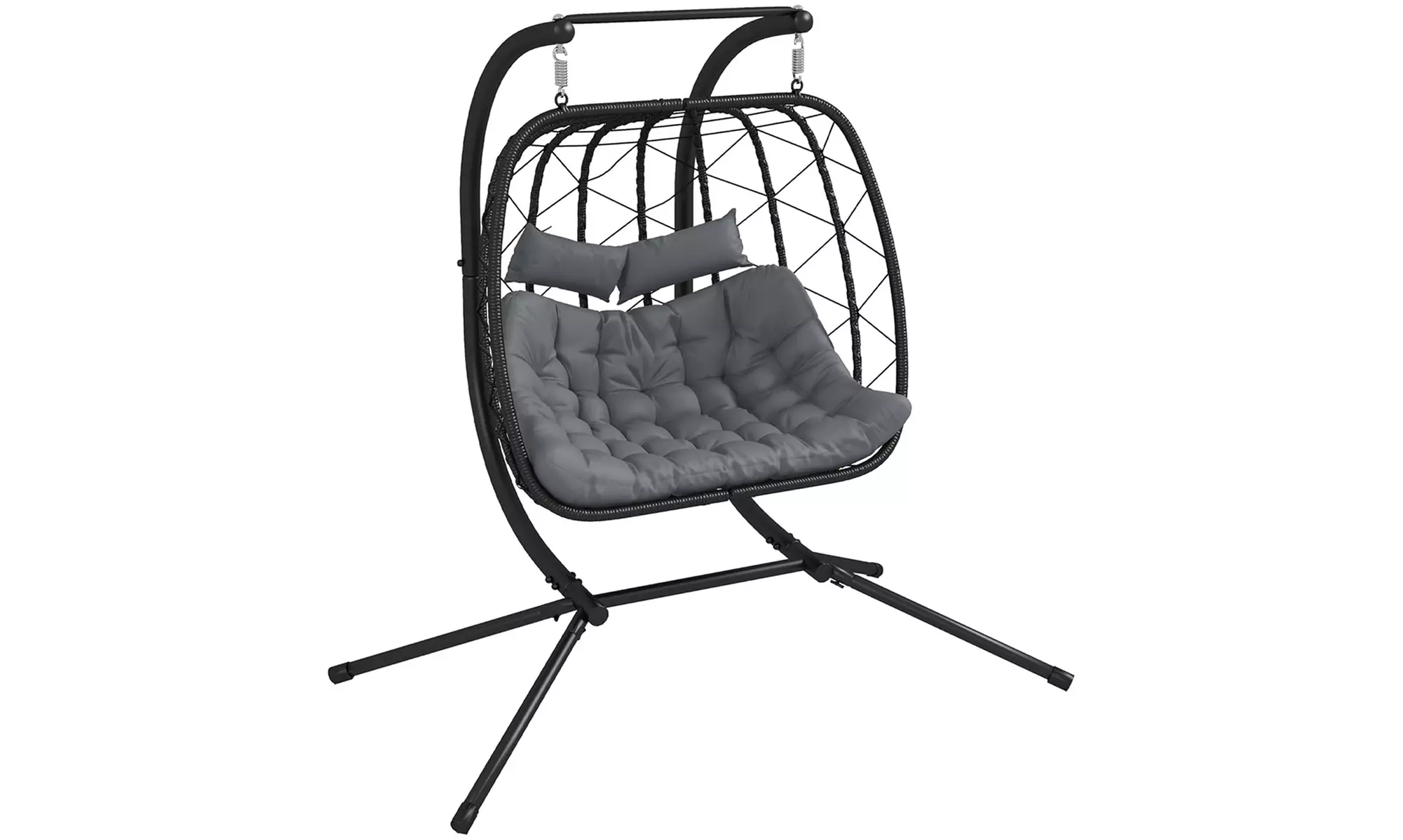 Outsunny Two-Seater Steel Frame Hanging Egg Chair