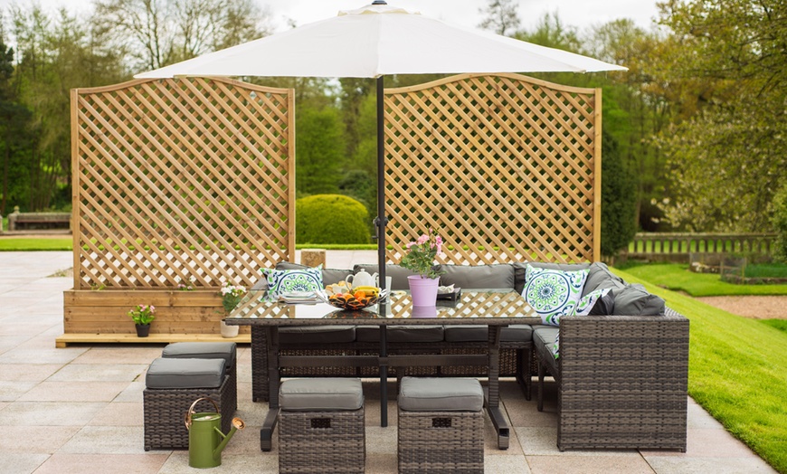 Image 9: Corner Rattan Cube Set