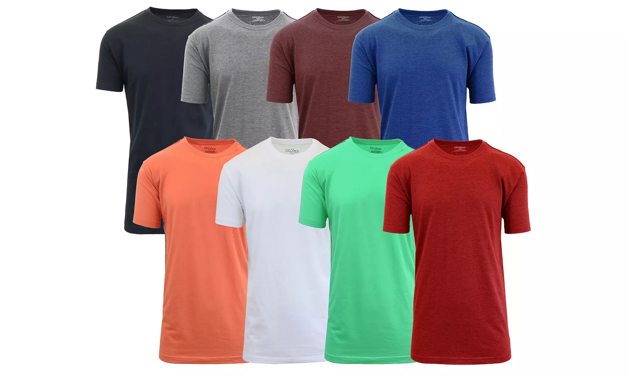 Galaxy by Harvic Men's Short Sleeve Slim-Fit Crew Neck Tees (8-Pack; M-L) - Primary Image