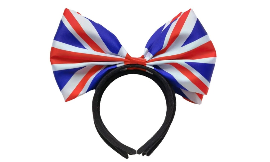 Image 6: One, Two or Four Great Britain Union Jack Flag Bow Headbands