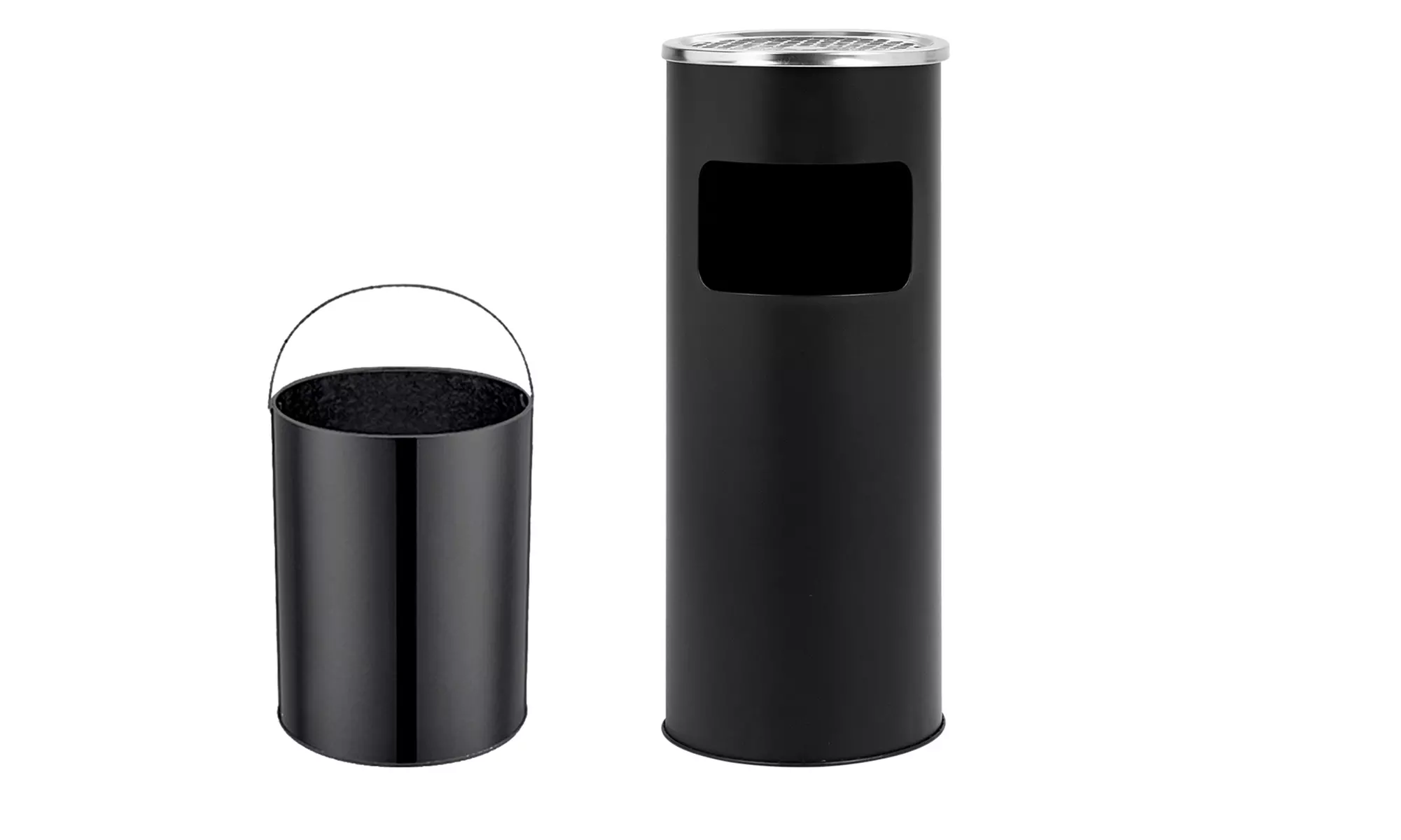 Posacenere cestino in acciaio 2 in 1