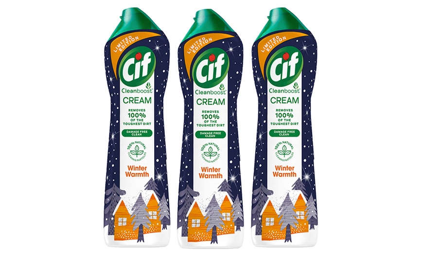 Image 2: Pack of One, Three or Six CIF Clean Boost Creams Winter Warmth, 500ml