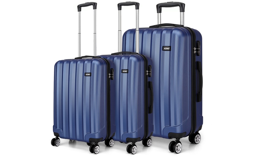 Image 11: One or Three Kono Four Wheels Hard Shell Suitcases