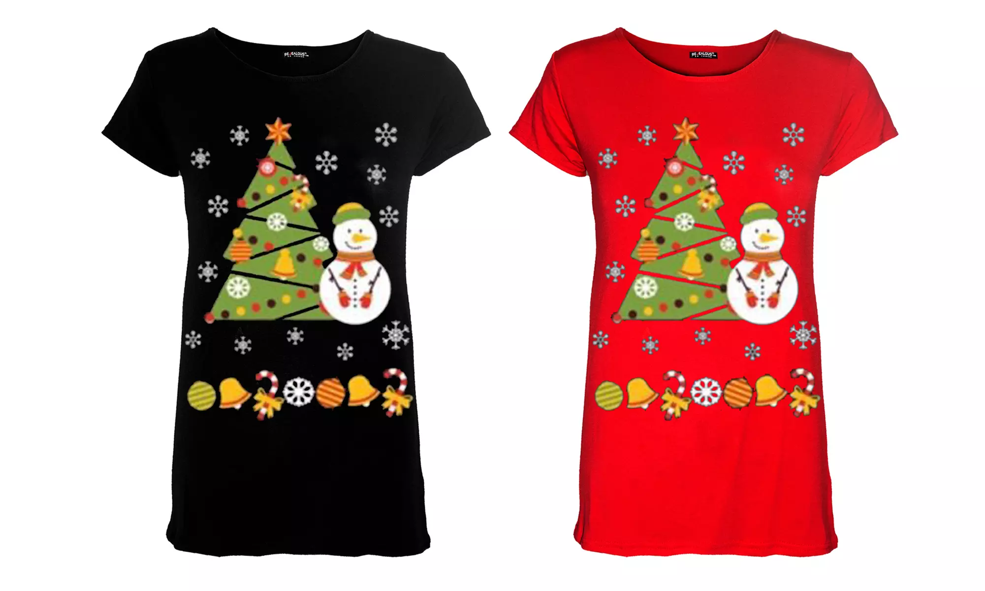 T-shirt de Noël arbre de bonhomme de neige - Primary Image