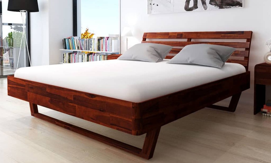 Image 10: Solid Acacia Wood Bed Frame