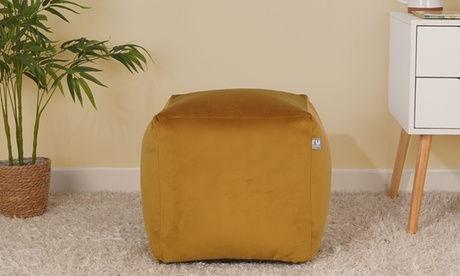 Rucomfy Beanbags Unisex Rucomfy Velvet Cube Footstool: Velvet-Mustard