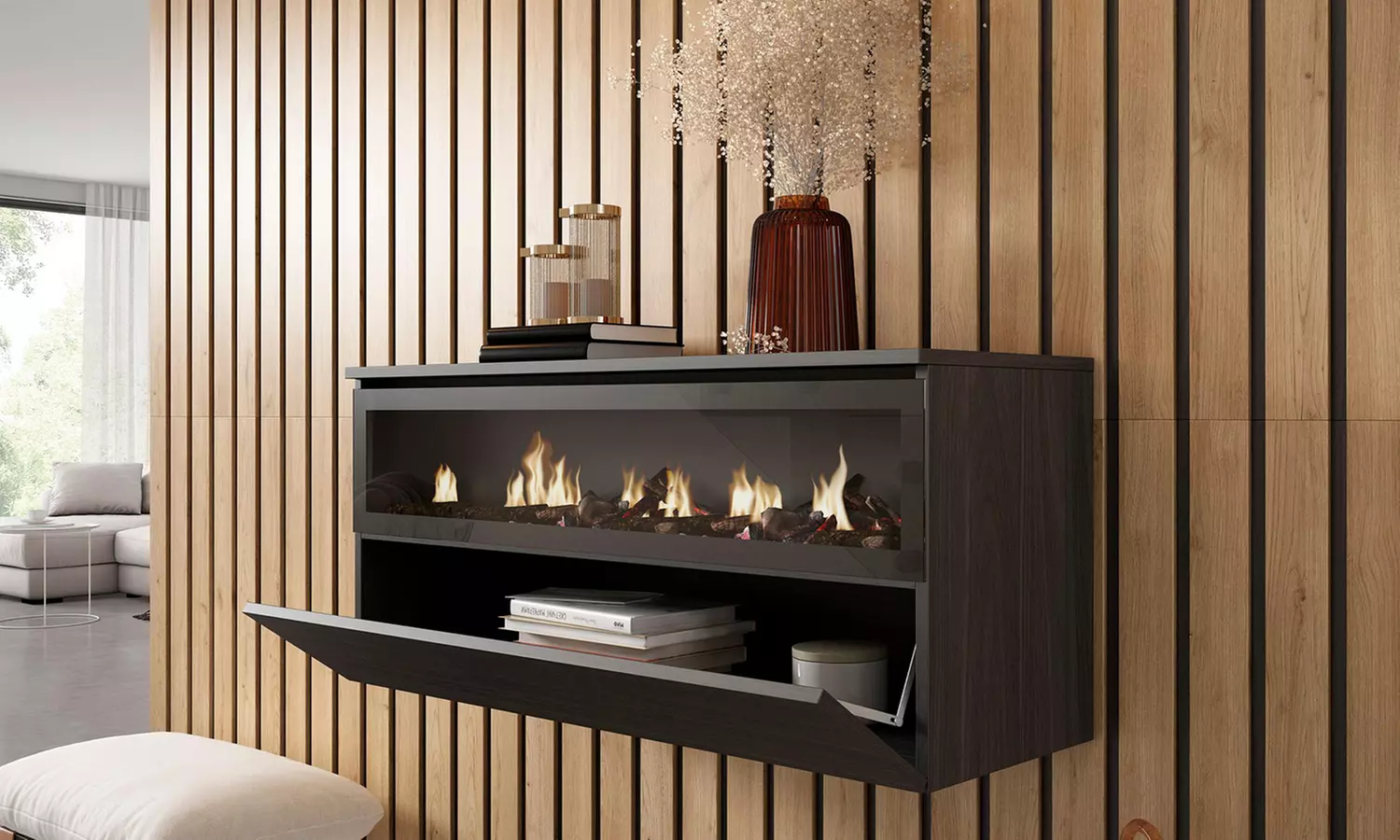 Cheminée décorative "Cozy" à LED