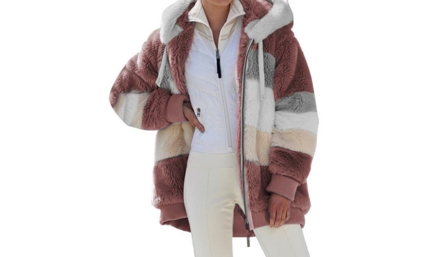 Image 14: Women’s Plush Hooded Coat