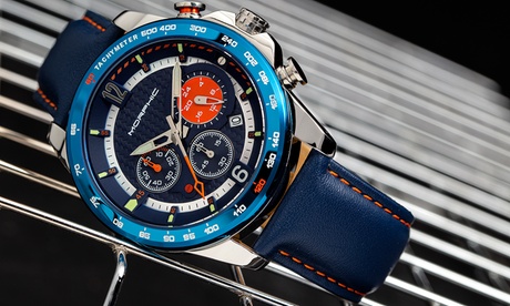 Montre chronographe en cuir véritable série M88 de Morphic