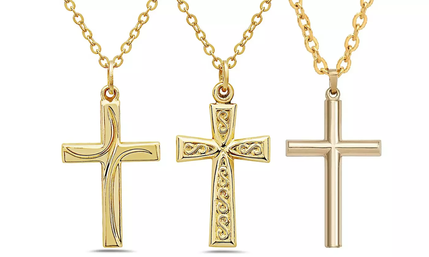 14K Gold Cross Pendant Necklaces by MORICCI - Primary Image