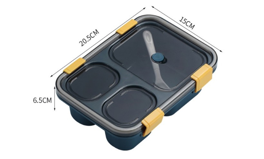 Image 14: Portable Microwaveable Lunch Box with Cutlery