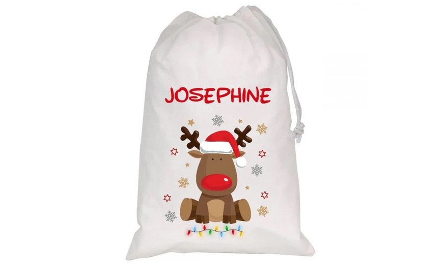 Image 5: Personalized White Christmas Sacks for Festive Charm-Large or XL Large