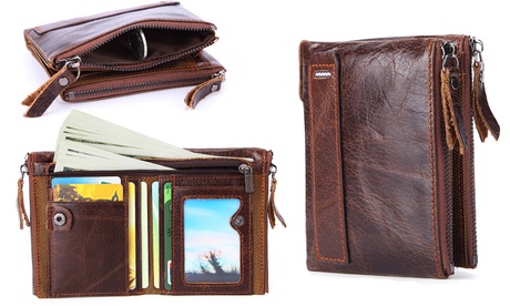 Portafogli vintage in pelle anti RFID