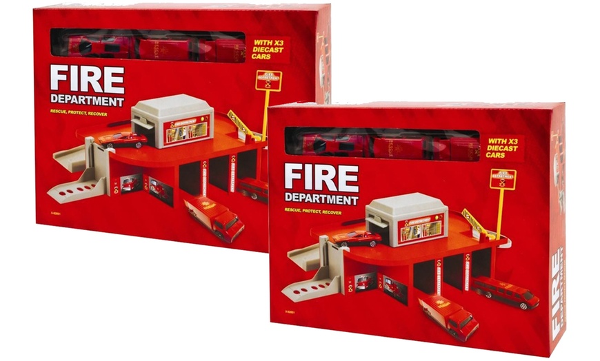 Image 2: One, Two or Four Fire Department Toy Sets