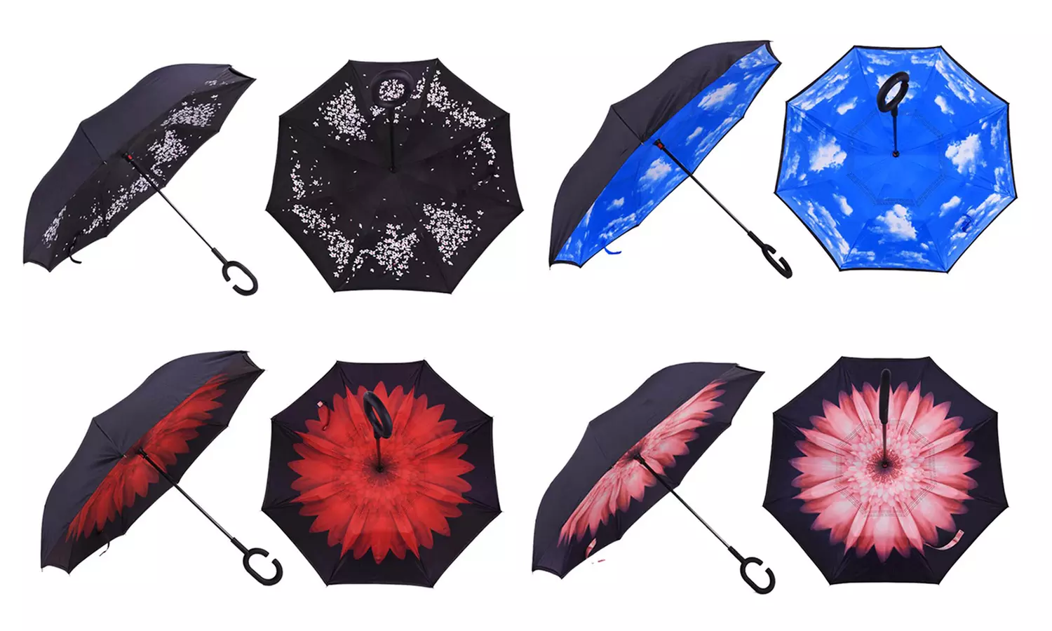 Rubberized C-Shaped Umbrella - Primary Image