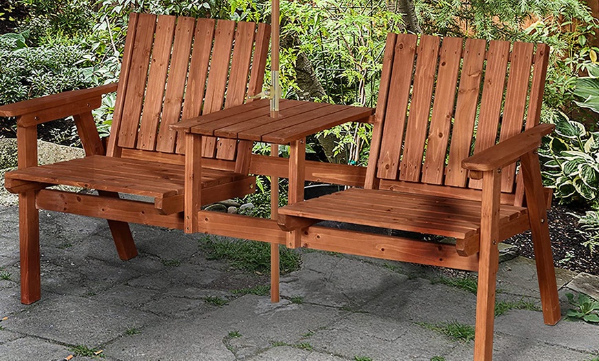 Image 15: Outsunny Two-Seater Garden Bench