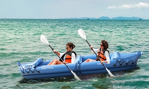  Two-Seater Inflatable Kayak with Aluminium Paddle and Air Pump 