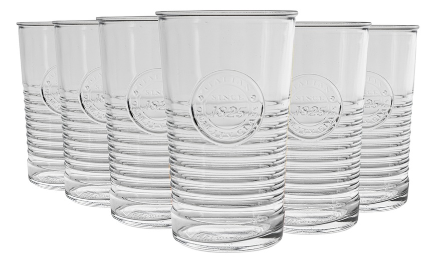 Image 1: 6 or 12 Bormioli Rocco 475ml Ridged Highball Glasses