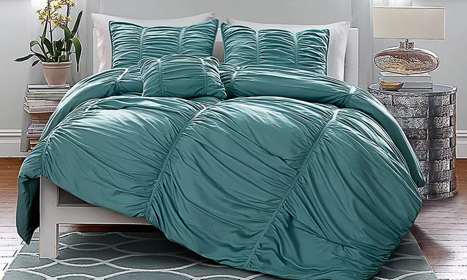 Madeira Ruched Queen or King Comforter Set (4-Piece) - Primary Image
