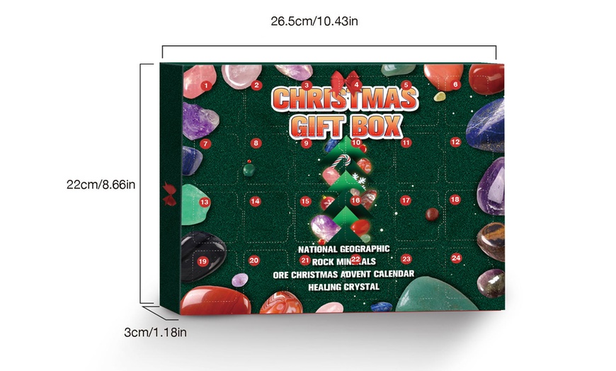 Image 17: 24-Grid Advent Calendar Gem Stone Gift Box