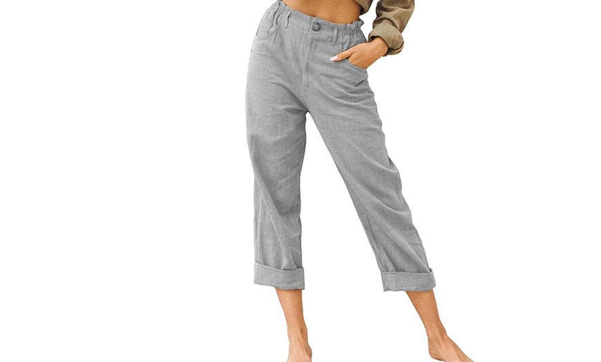 Image 6: Pantaloni elasticizzati da donna con tasche