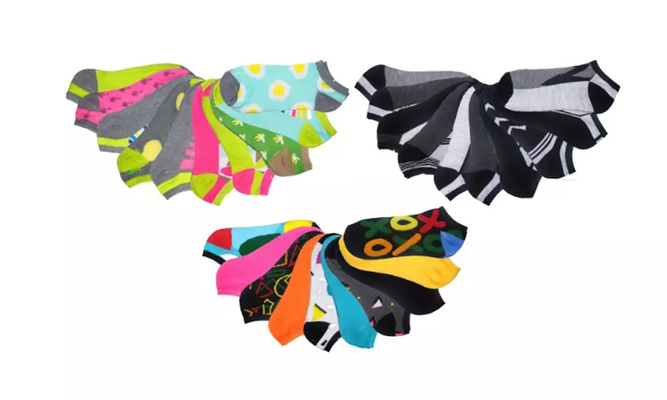 Mega Pack Women's Patterned No-Show Socks (20-Pairs) - Primary Image