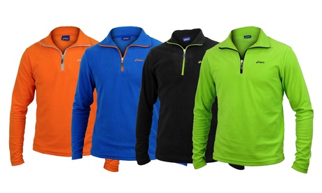 Polaire demi-zip manches longues pour homme de la marque Asics