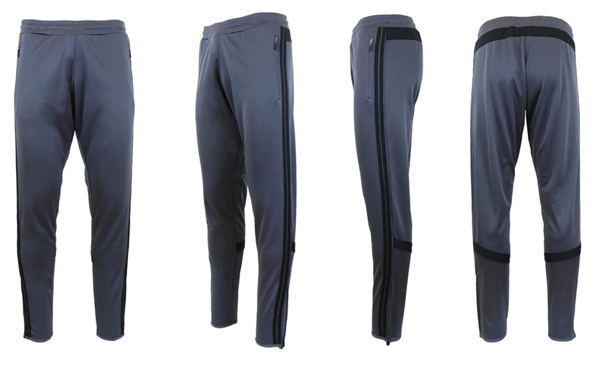 Image 5: Galaxy by Harvic Men's Slim-Fit Moisture-Wicking Striped Jogger Pants