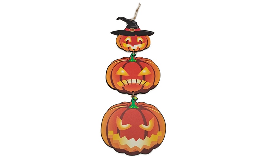 Image 2: Wooden Halloween Decorations Hanging Sign