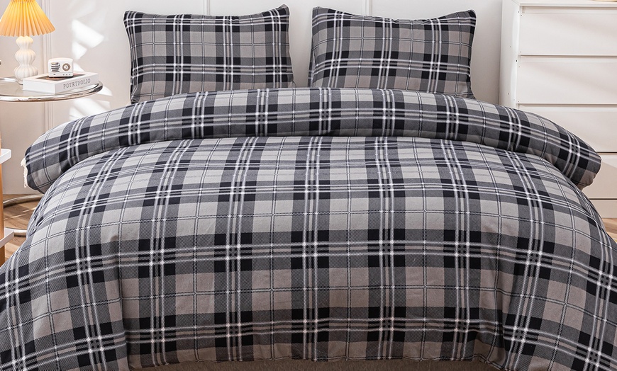 Image 1: Brushed Cotton Flannelette Duvet Cover