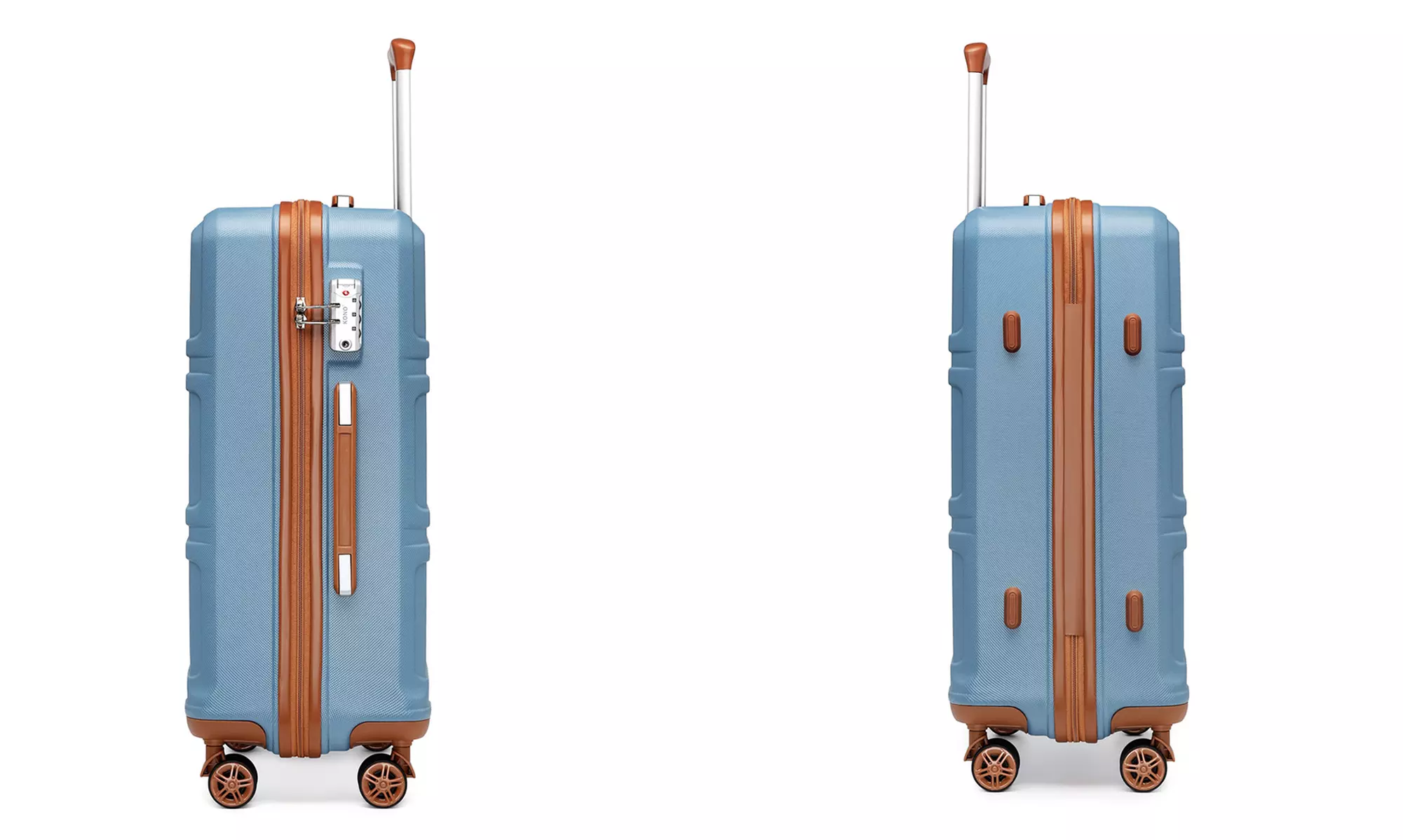 KONO One or Set of Four ABS Hard Shell Suitcases With TSA Lock