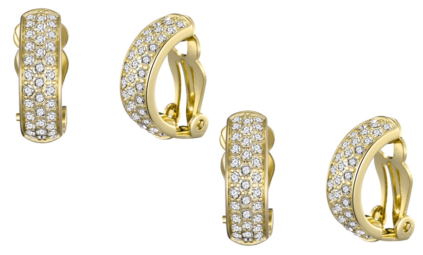 Image 9: Philip Jones Clip-On Earrings with Crystals from Zircondia®