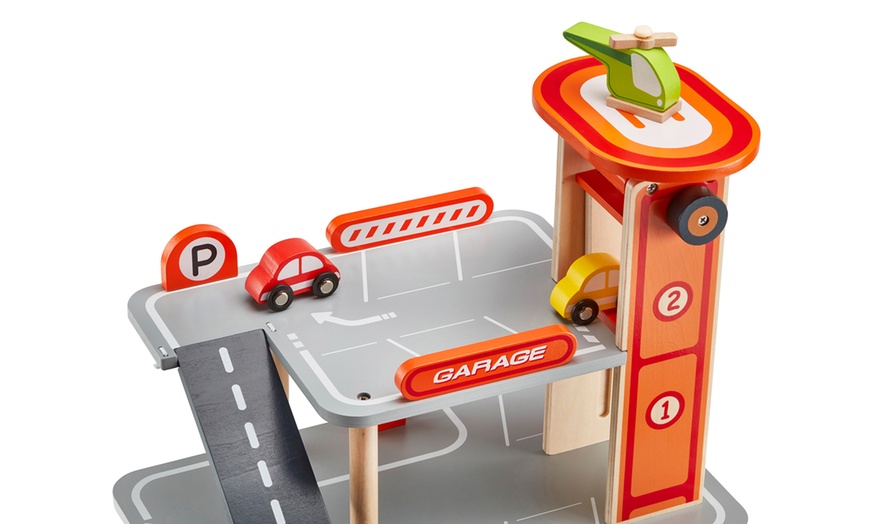 Image 6: Wooden Toy Parking Garage 