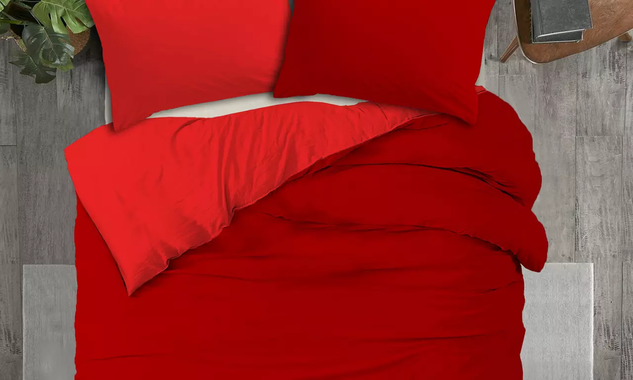 Copripiumini in microfibra Made in Italy, bicolore