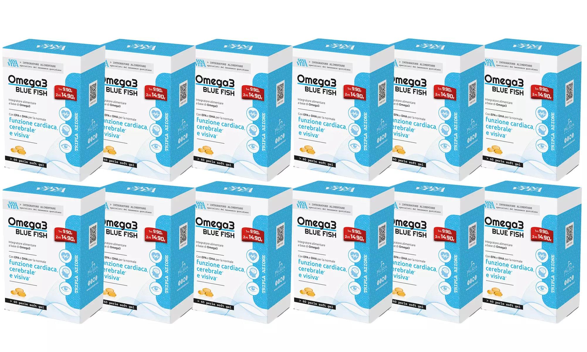 180, 360 o 720 capsule di Omega 3 Sanavita Blue Fish