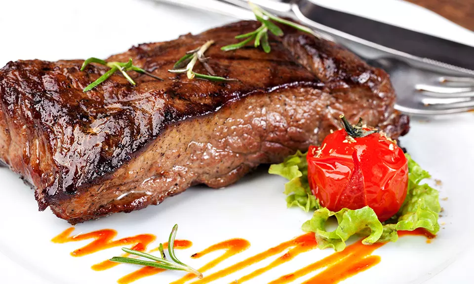 Four-Course Steak Dinner with Wine and Cheesecake for Two or Four at Select at Select (Up to 33% Off) - Primary Image