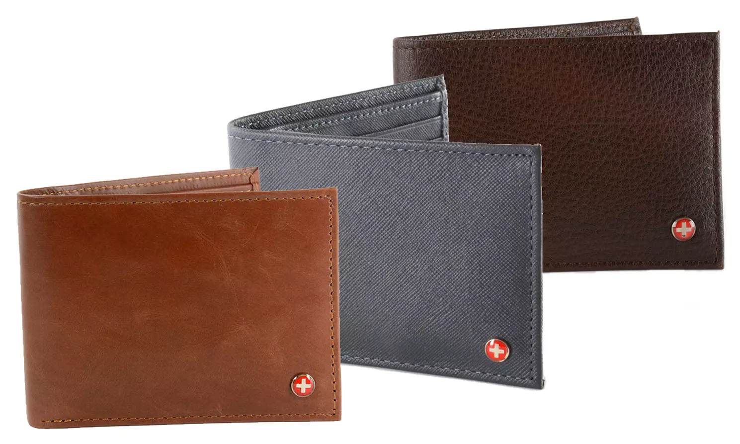 Alpine Swiss Men's Leather Trifold or Bifold Wallets - Primary Image