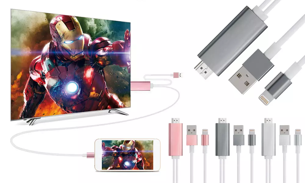 Câble HDMI adaptateur pour tous iPhone et iPad pour visualiser ses contenus - Primary Image