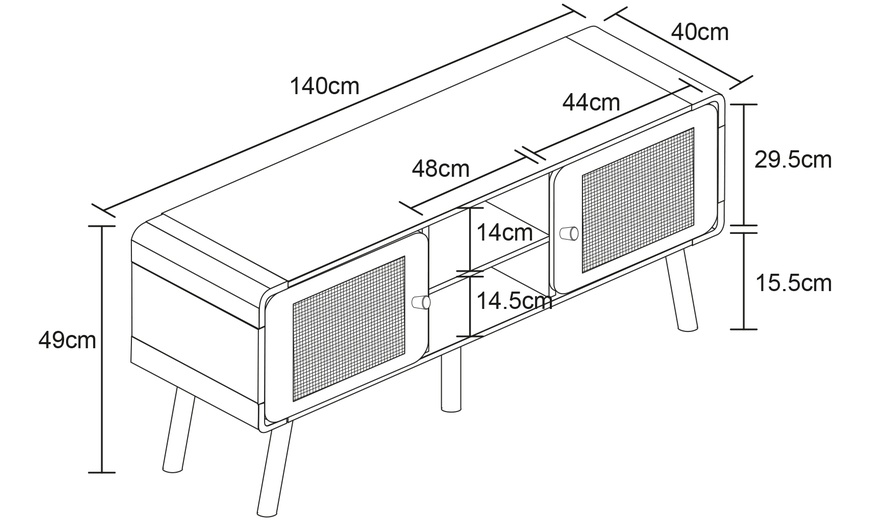 Image 6: Rattan-Effect TV Unit