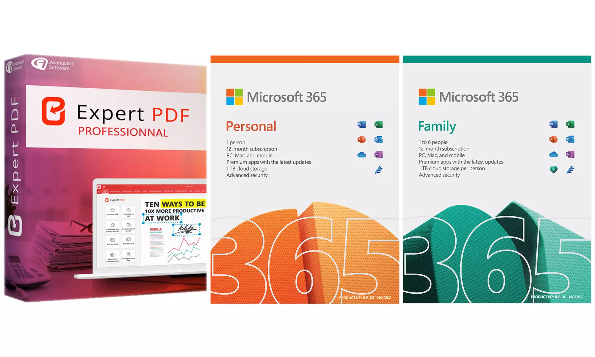 Microsoft 365 Personal o Family, per 1 o 6 utenti, con Expert PDF Pro 15 illimitato - Primary Image