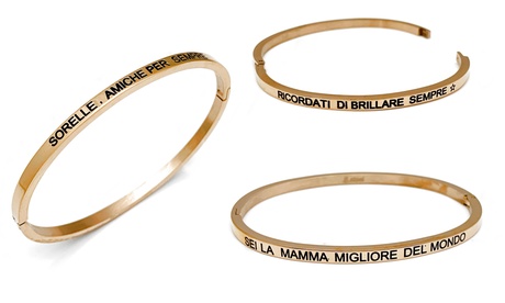 Bracciale Bangle disponibile con 4 frasi incise