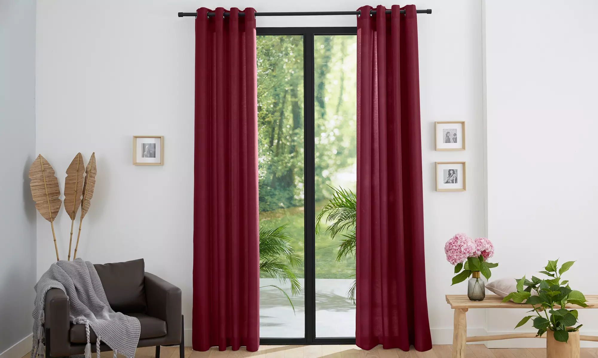 Paire de rideaux "Moonlight" effet lin filtrant 140 x 260 cm, coloris au choix - Primary Image