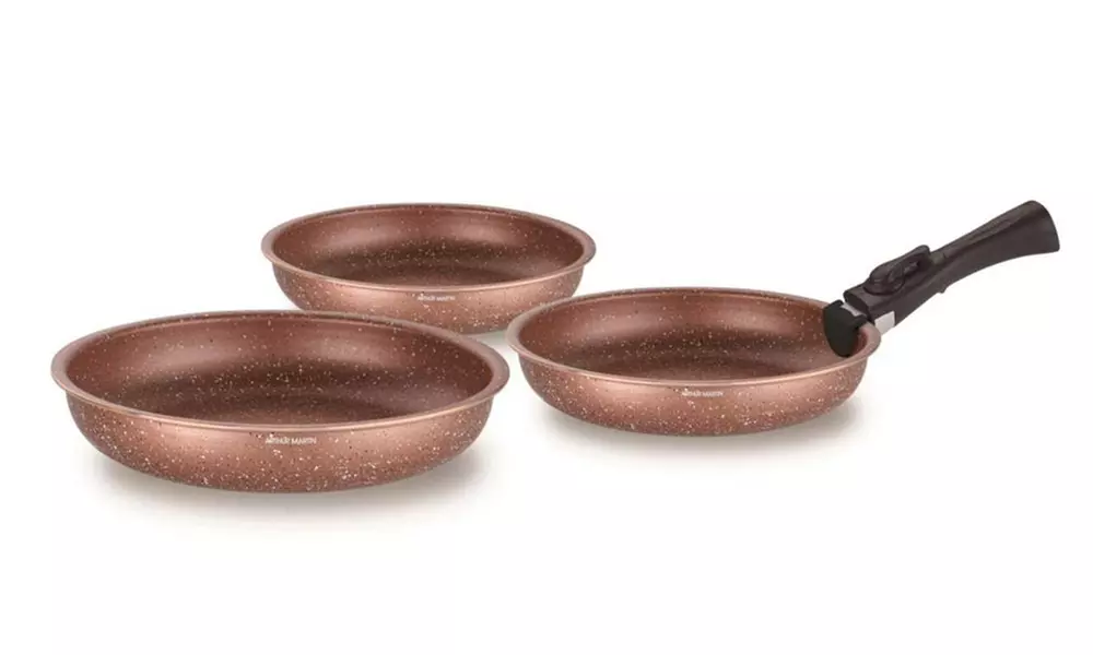Set de 3 poêles Arthur Martin en aluminium