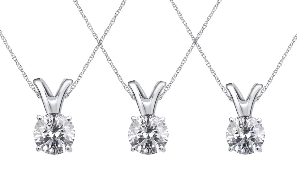 1/5—1/3 CTTW Certified Round Diamond Pendant in 14K Gold by Brilliant Diamond - Primary Image