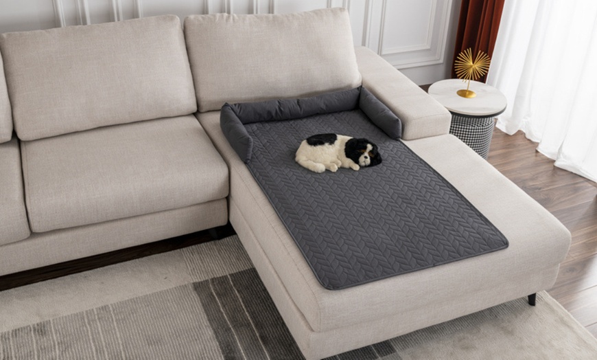 Image 3: Water-Resistant Pet Bed Sofa Seat Cover Protector