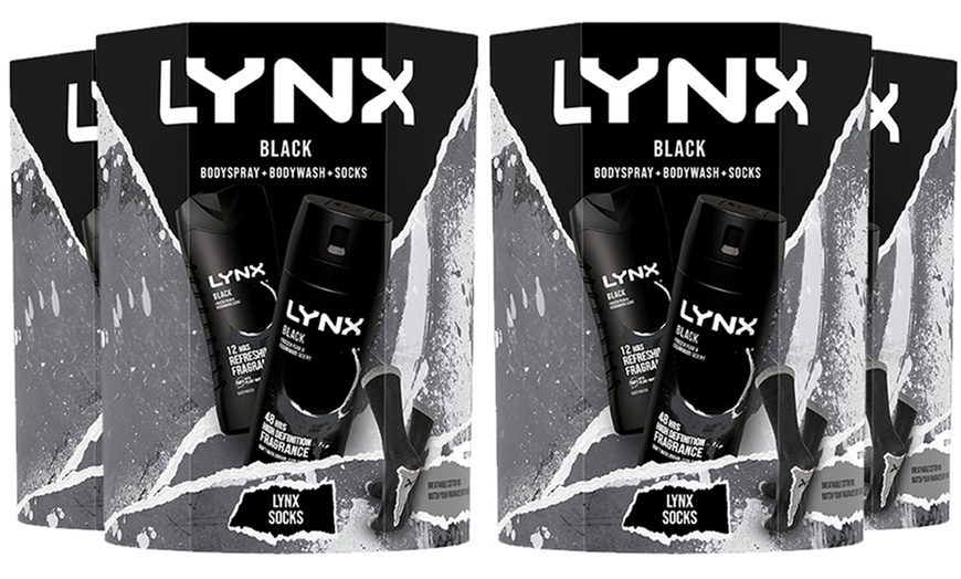 Image 7: Lynx Black Men's Gift Set: Body Wash, Body Spray with Socks