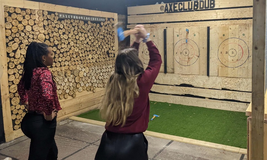 Image 1: One Hour Axe Throwing Experience for 2 or 4 with Axepert Instructors 