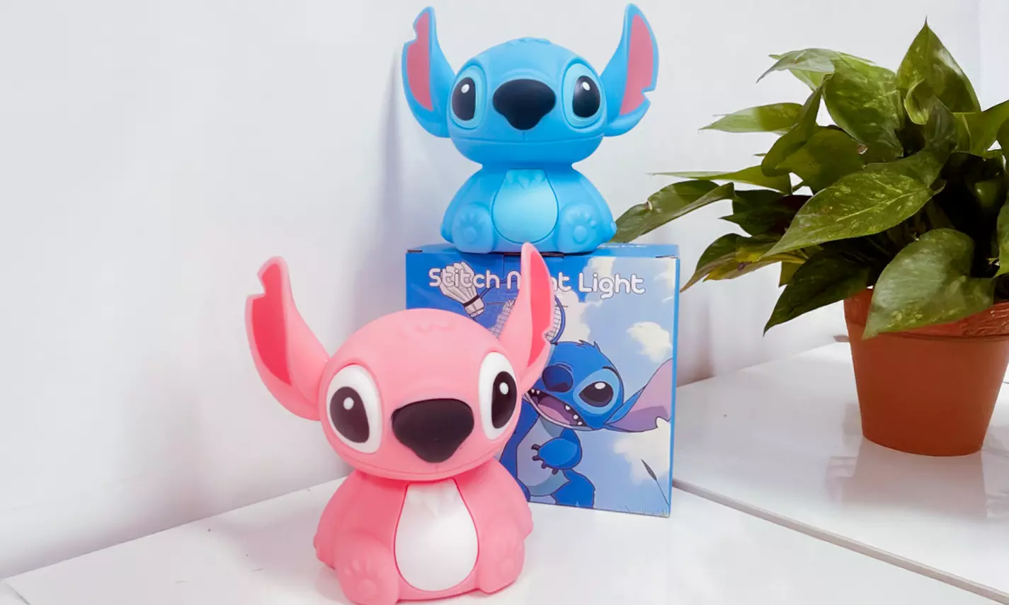 Stitch Night Light - USB Rechargeable, 7-Color Touch Lamp