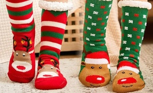 Warm Winter Lined Christmas Slipper Socks