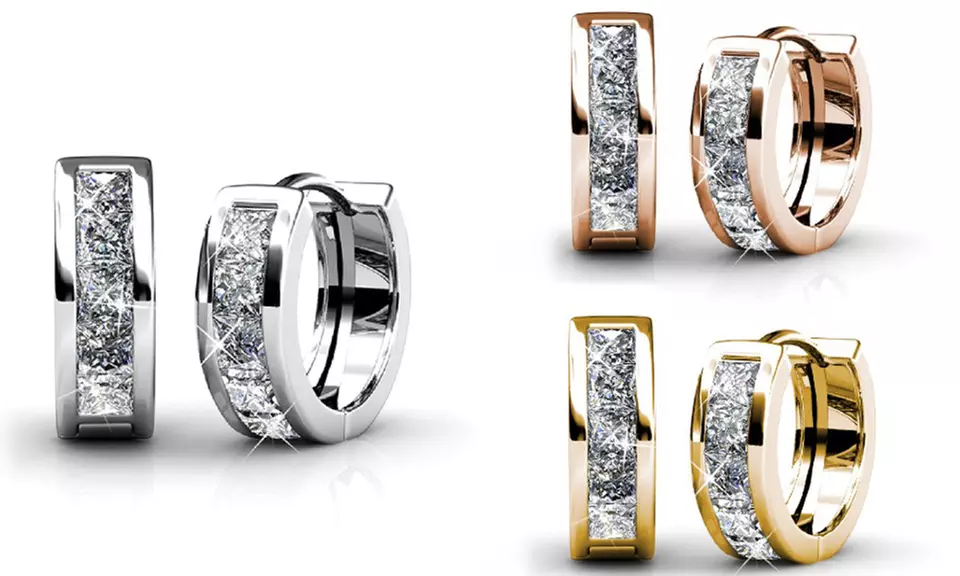 1x, 2x oder 3x Damen-Creolen mit österreichischen Kristallen